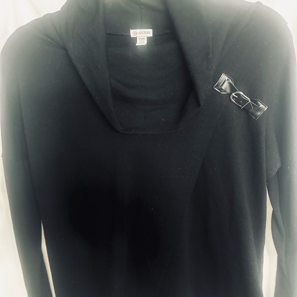 Guess Est 1981 Women Y2K Cotton Black Sweater Cowl Neck Classic Fit XS - Picture 3 of 6